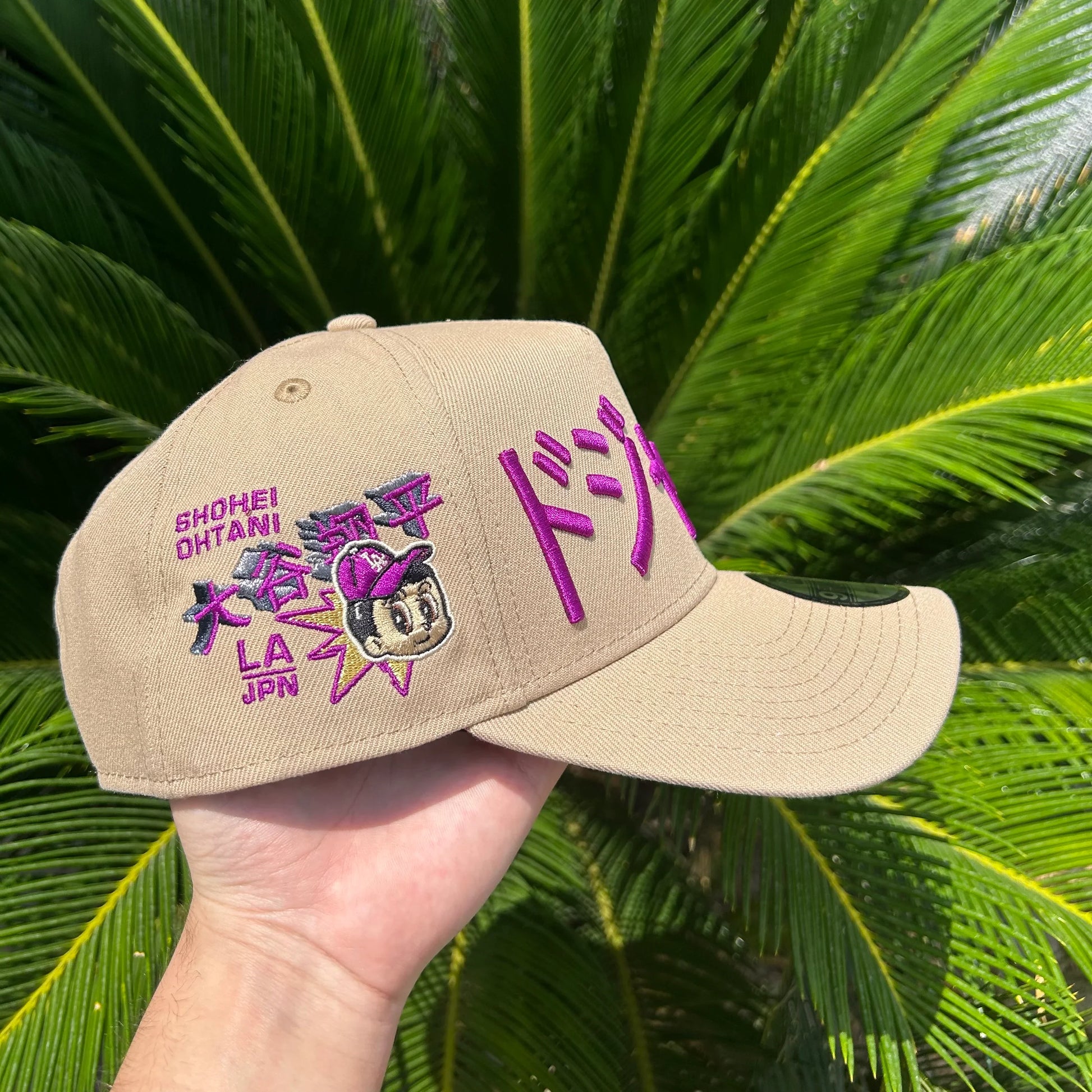 Gorra Exclusiva Dodgers Ohtani - Ajustable / Beige/Violeta