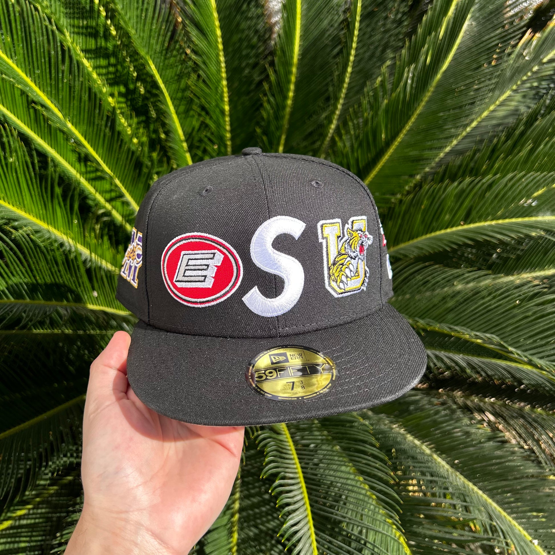 Gorra Exclusiva New Era x Supreme Multilogo Negra - 7 3/8 / Negro