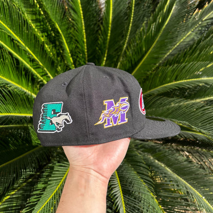 Gorra Exclusiva New Era x Supreme Multilogo Negra - 7 3/8 / Negro