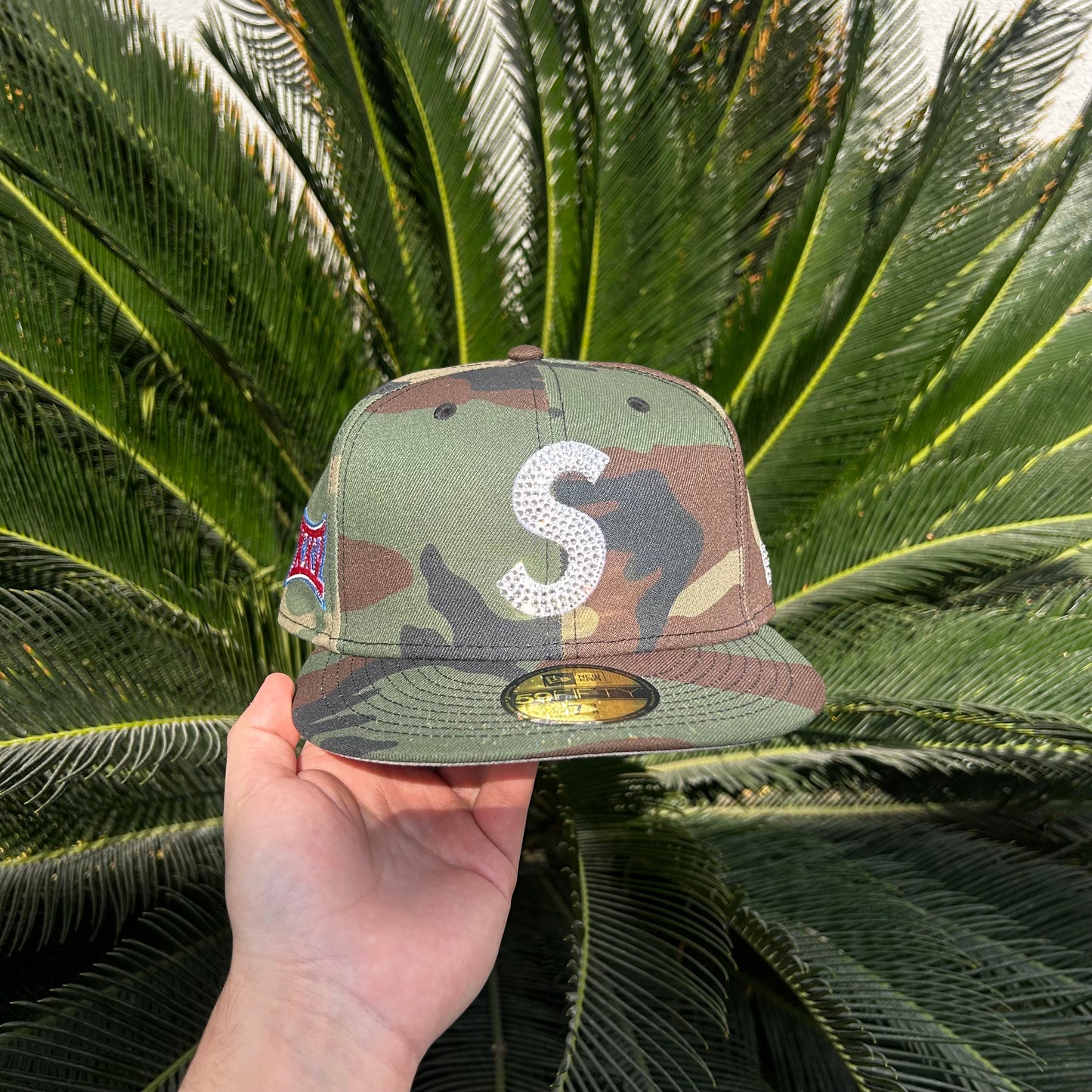 Gorra Exclusiva New Era x Supreme Swarovski Cammo - 7 3/8