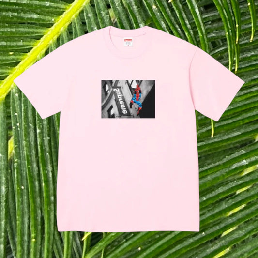 Playera Exclusiva Supreme x Spider Man - L / Rosa