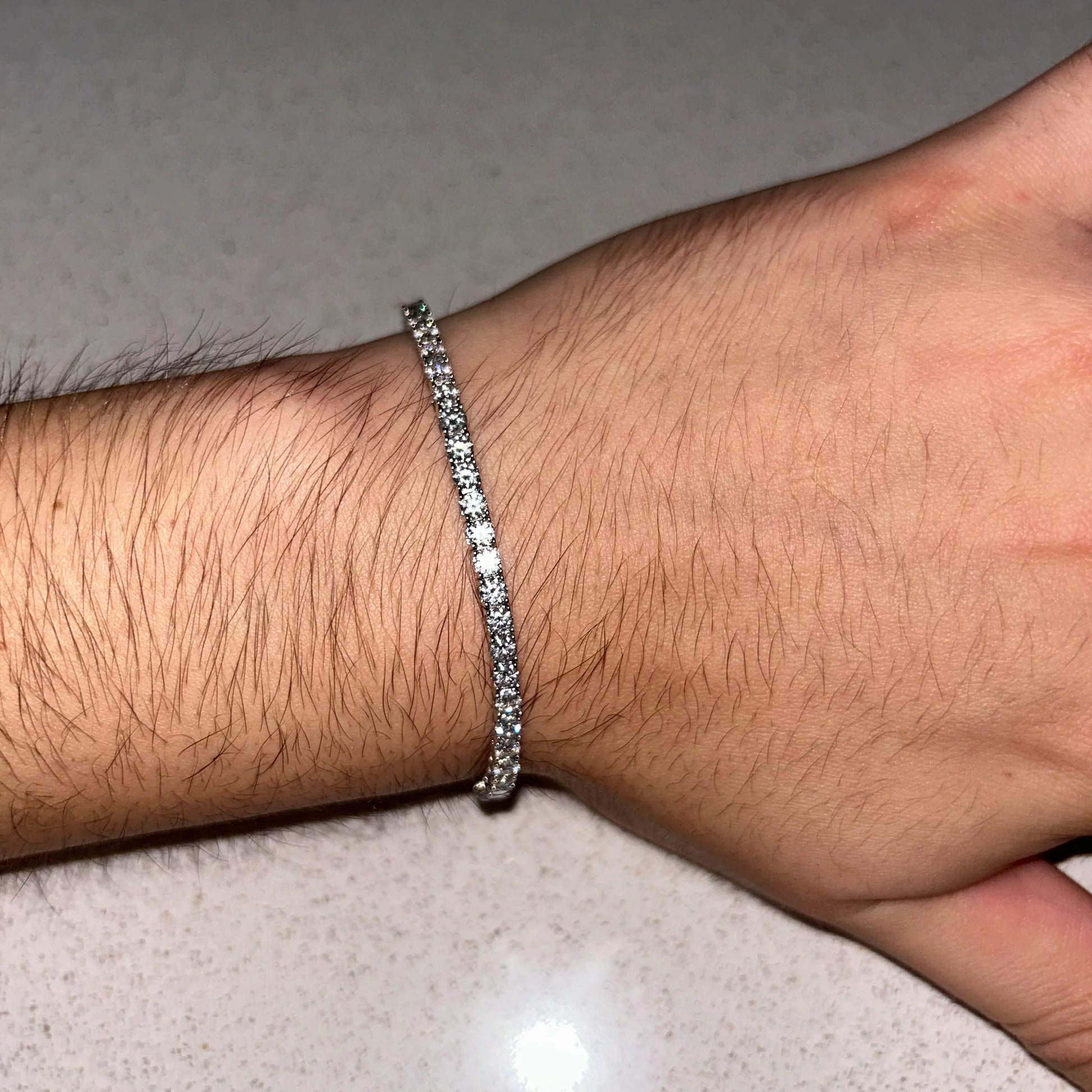 Pulso Moissonita 3mm (18cm largo)