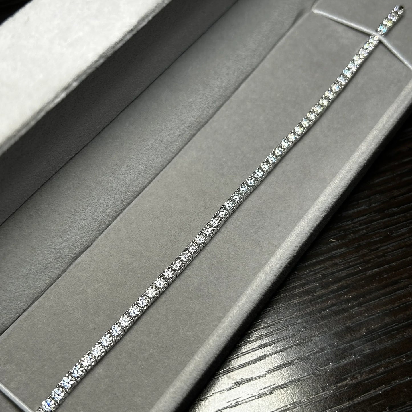 Pulso Moissonita 3mm (18cm largo)