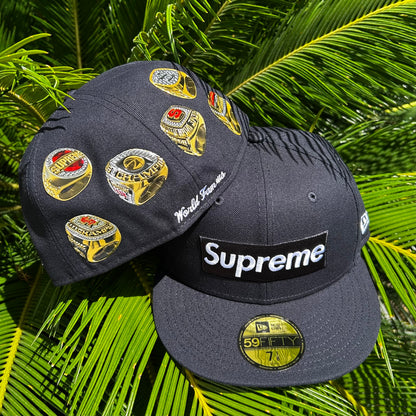 Gorra Exclusiva New Era x Supreme Champion Rings Azul