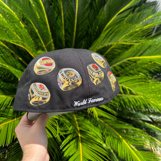 Gorra Exclusiva New Era x Supreme Champion Rings Negro - 7 1/2