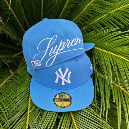 Gorra Exclusiva New Era x Supreme NY Yankees Sky Blue