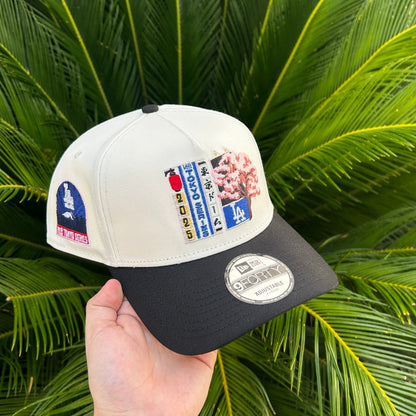 Gorra New Era Exclusiva Dodgers x Sakura - Ajustable / Blanco/Negro