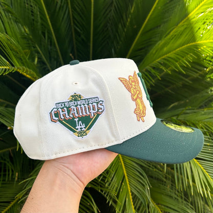 Gorra New Era Exclusiva x Los Angeles Caidos Dodgers 9Fifty - Ajustable / Blanco/Verde